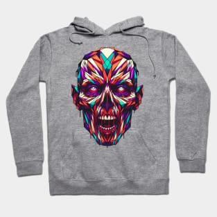 Geometric Zombie: Vibrant Polygonal Art Hoodie